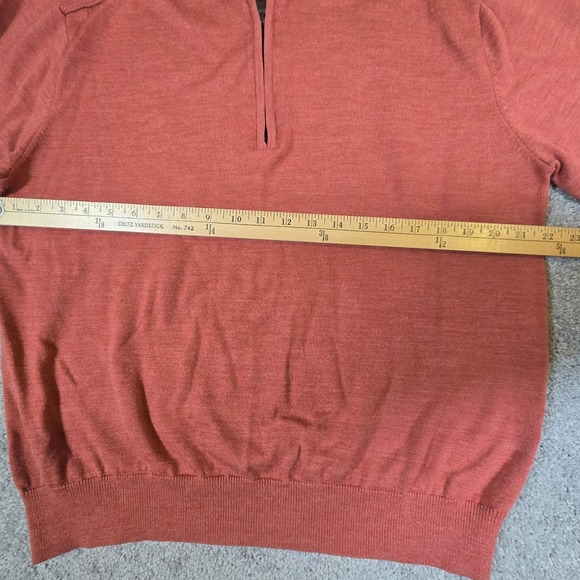 Cutter & Buck Mens 1/4 Zip‎ Red Long Sleeve Pullover Size Large Wool Blend - Picture 5 of 8